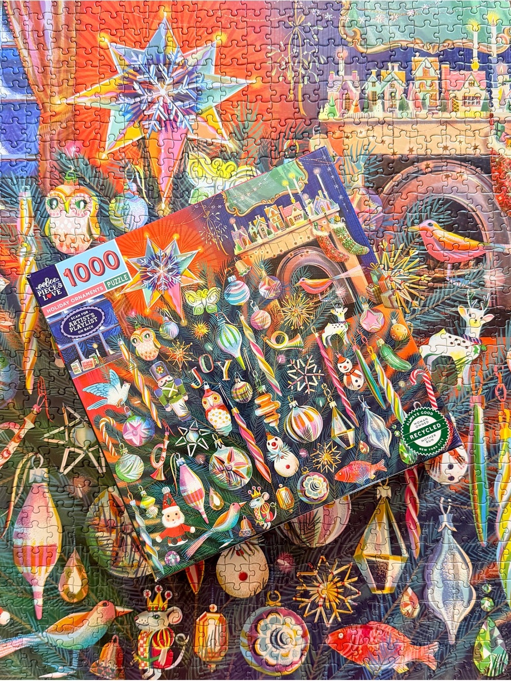 Holiday Ornaments 1000 Piece Puzzle by eeBoo